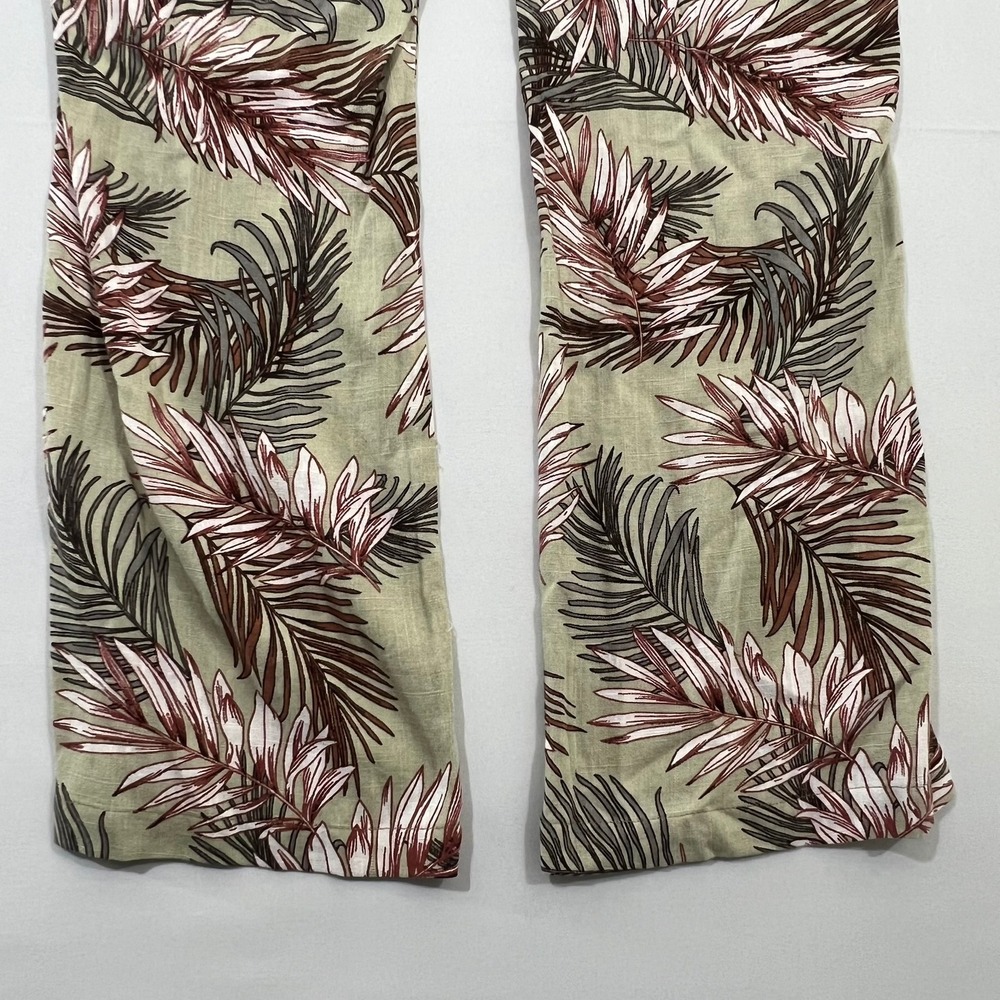 Cali 1850 Linen Blend Tropical Palm Print Beach Pants Sage Women's Size S NWT - Picture 13 of 14